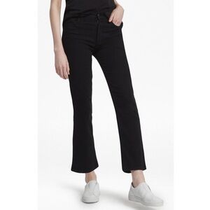French Connection Stretch Cotton Black Rebound Cropped Kick Flare Jeans EUC Sz 2